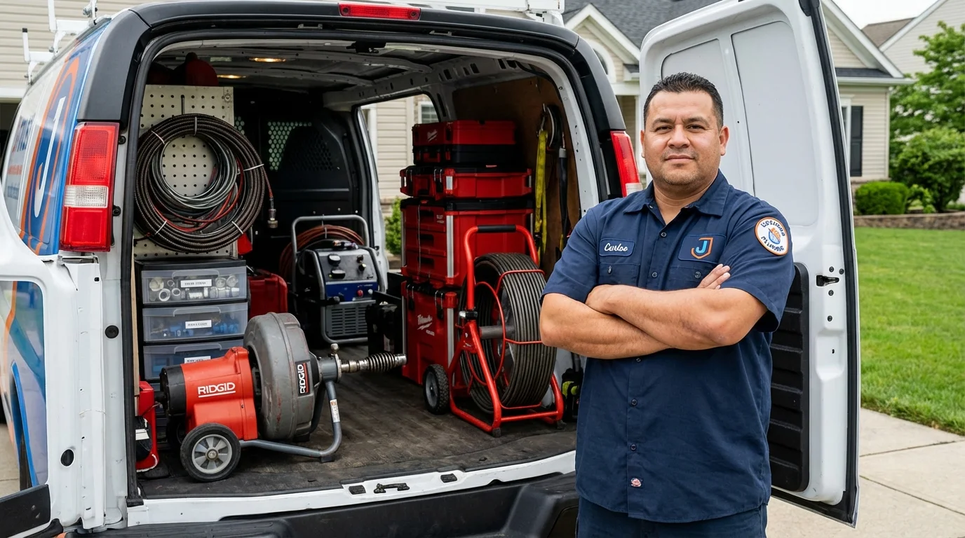 Professional drain cleaning equipment and Johns Plumbing LLC plumber in La Vista